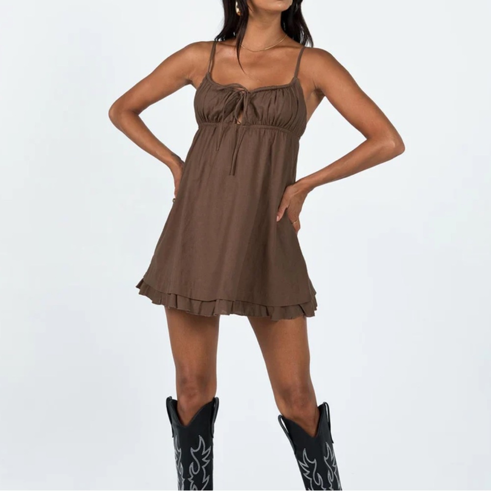 princess polly empress of love mini dress brown